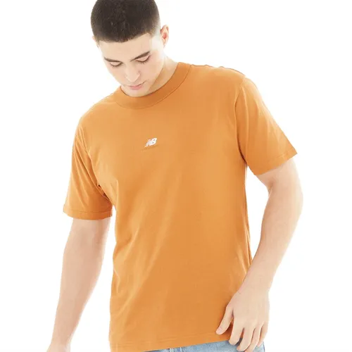 New Balance Mens Sport Essentials Premium Cotton T-Shirt Tobacco