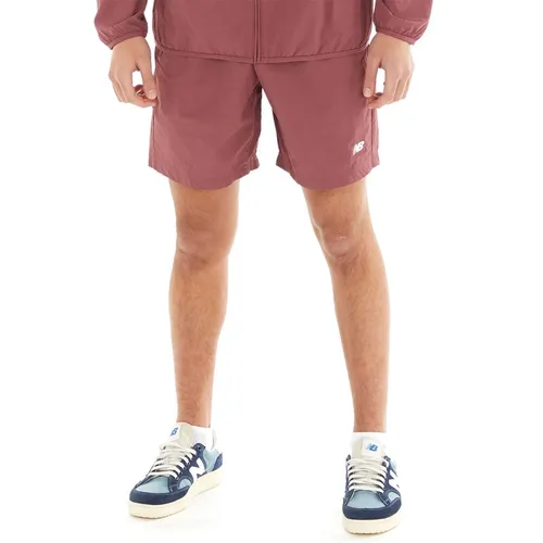New Balance Mens Sport Essentials Premium Woven Shorts Washed Burgundy