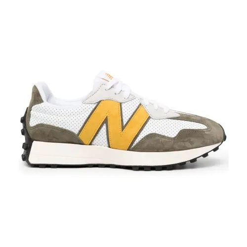 New Balance , Panelled Leather Sneakers ,Yellow male, Sizes: