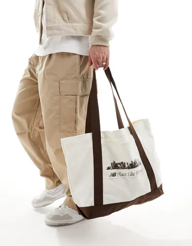 New Balance Place Like Home tote bag in canvas and brown