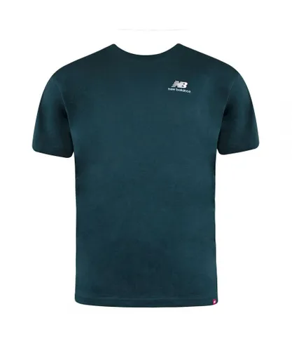 New Balance Short Sleeve Trek Mens Essentials Embroidered T-Shirt MT11592 TKK - Navy Cotton