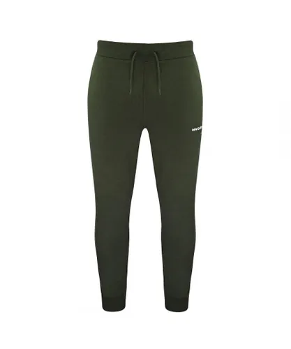 New Balance Stretch Graphic Logo Green Mens Classic Core Track Pants MP03901 ARG - Dark Green Cotton