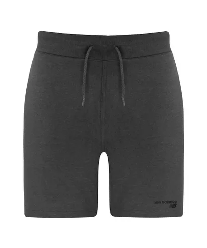 New Balance Stretch Graphic Logo Grey Classic Core Mens Fleece Shorts MS03901 HC Cotton
