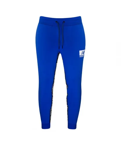 New Balance Stretch Waist Blue Essential ID Mens Fleece Track Pants MP13508 LSB Cotton