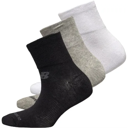 New Balance Three Pack Quarter Socks Black/Grey/White