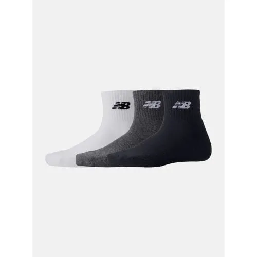 New Balance Unisex White Grey Black 3-Pack Everyday Ankle Sock