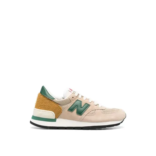 New Balance , USA Made Tan/Green Sneakers ,Beige male, Sizes: