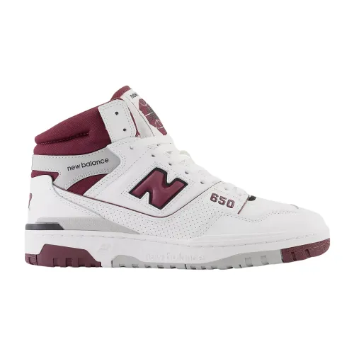 New Balance , White Leather Basketball Inspired Sneakers ,Multicolor male, Sizes: