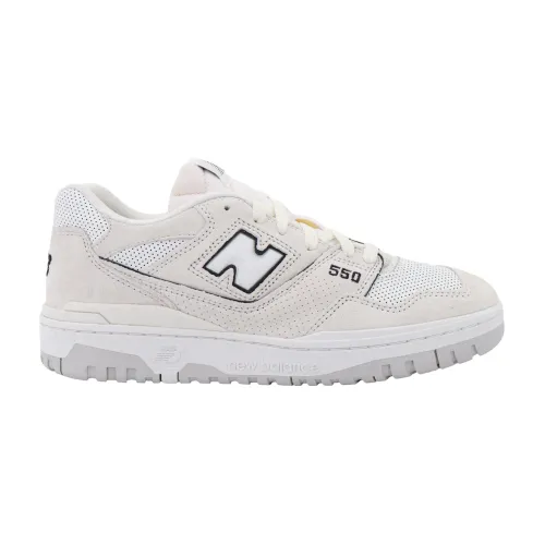 New Balance , White Leather Sneakers with Perforated Toe ,White male, Sizes: