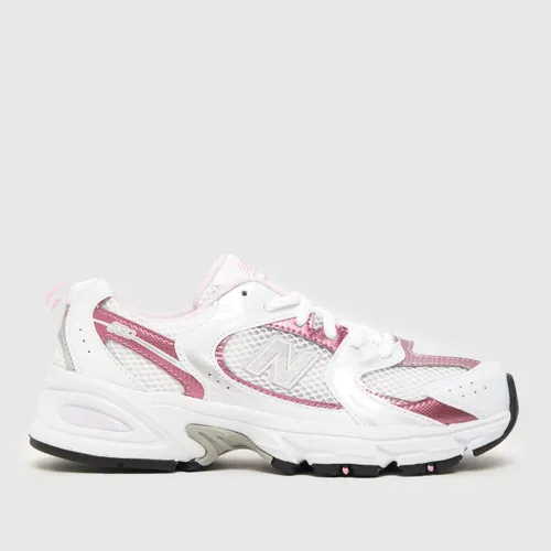 New Balance White & Pink 530 Girls Youth Trainers