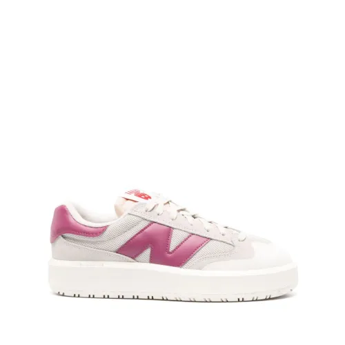 New Balance , White Sneakers with Calf Leather and Mesh Panels ,White female, Sizes: