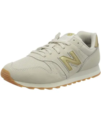 New Balance Womens 373 Sneakers in Grey/Gold Suede