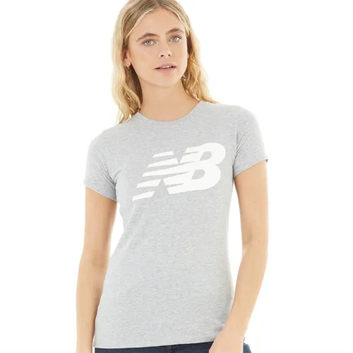 New Balance Womens Classic Flying Logo Graphic T-Shirt Athletic Grey