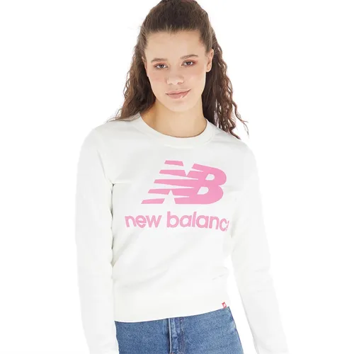 New Balance Womens Essentials Large Logo Sweatshirt Sea Salt