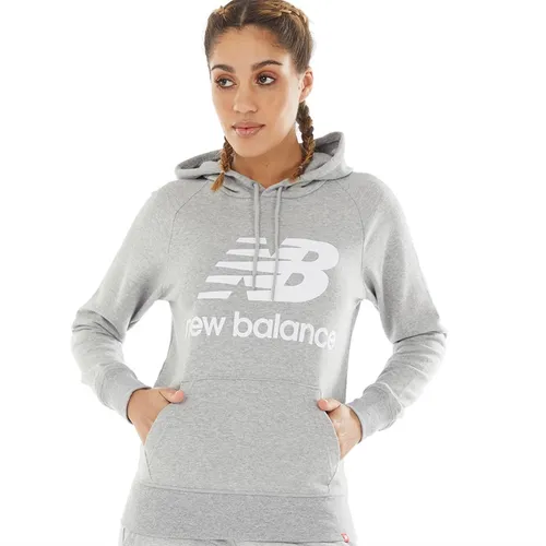 New Balance Womens Essentials Logo Hoodie Athletic Grey