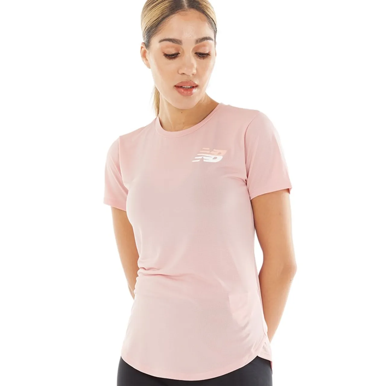 New Balance Womens Graphic Accelerate Running Top Pink