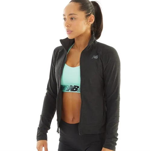 New Balance Womens Sport Space Dye Full Zip Running Jacket Black