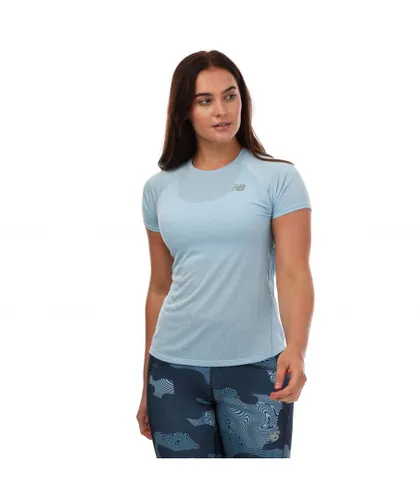 New Balance Womenss Impact Run T-Shirt in Blue