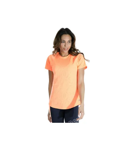 New Balance Womenss QSPD Fuel Jacquard T-Shirt in Orange
