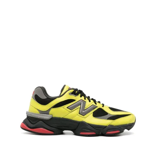 New Balance , Yellow Leather Mesh Sneakers Round Toe ,Multicolor male, Sizes: