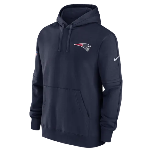 New England Patriots Sideline Club Men's Nike NFL Pullover Hoodie - Blue - Polyester