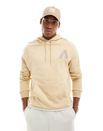 New Era Arizona Diamond Backs applique hoodie in sand-Neutral