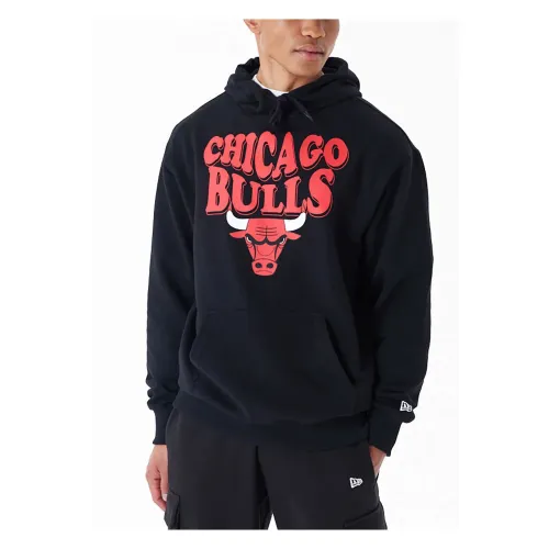 New Era , Chicago Bulls Hoodie ,Black male, Sizes: