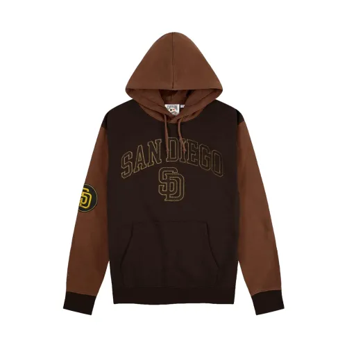 New Era , San Diego Padres Oversized Hoodie ,Brown male, Sizes: