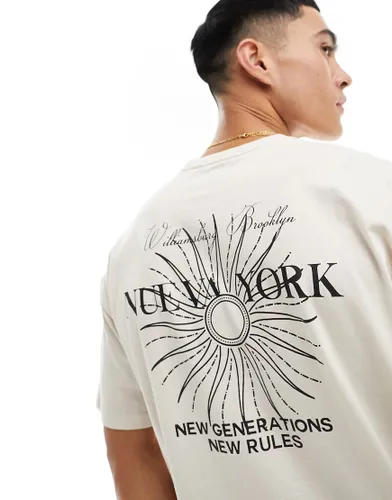 New Look neuva york t-shirt in stone-Neutral