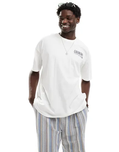 New Look oversized colorado t-shirt in white