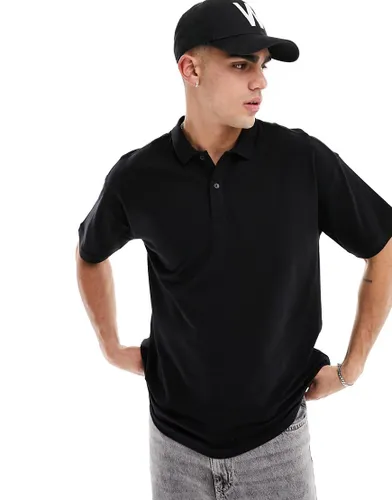 New Look oversized polo in black