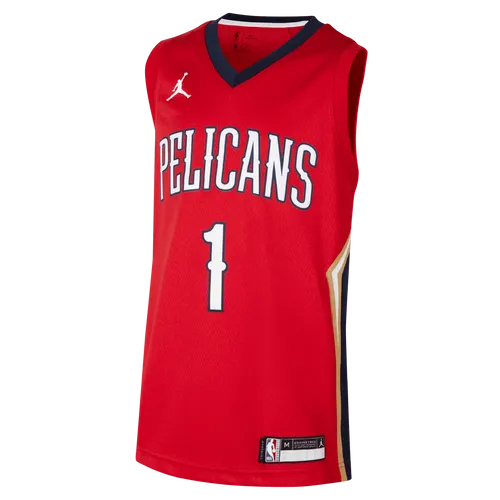 New Orleans Pelicans Statement Edition Older Kids' Jordan NBA Swingman Jersey - Red - Polyester