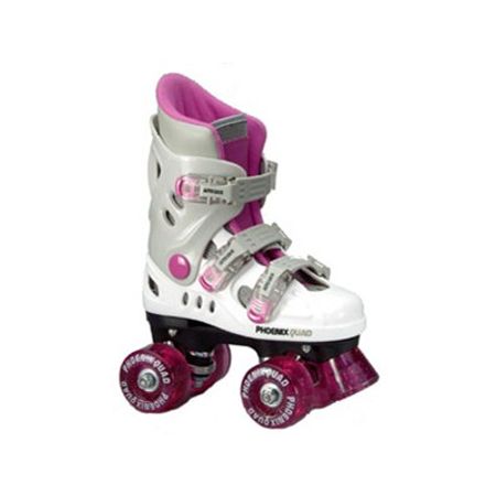 Purple/White Size 3 Junior Quad Inline Skates Pheonix 