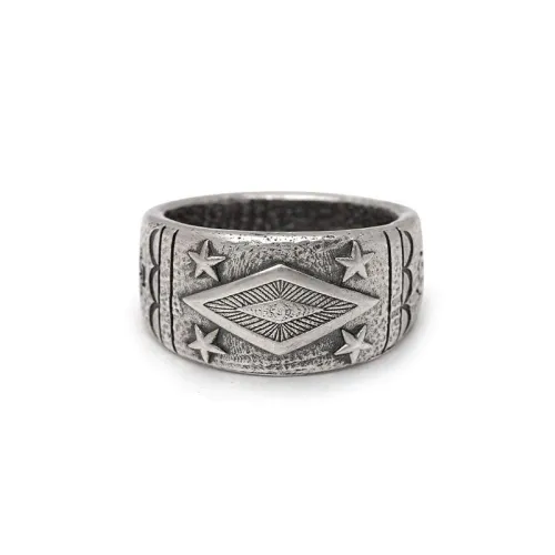Nialaya , Engraved Vintage Sterling Silver Ring ,Gray male, Sizes: 56 MM, 64 MM, 62 MM