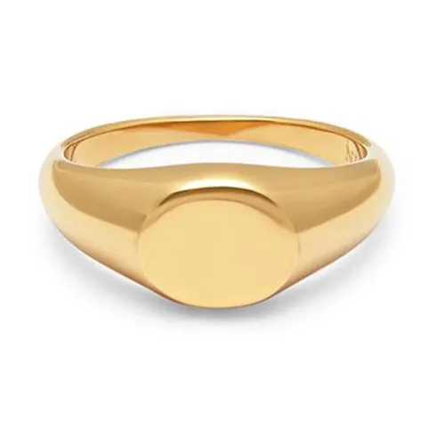 Nialaya , Men's Gold Mini Signet Ring ,Yellow male, Sizes: 64 MM, 62 MM