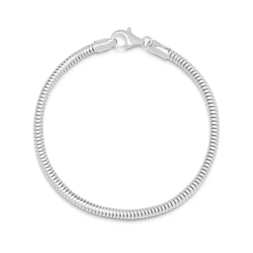 Nialaya , Men's Silver Round Chain Bracelet ,Gray male, Sizes: L, M, 2XL, XL