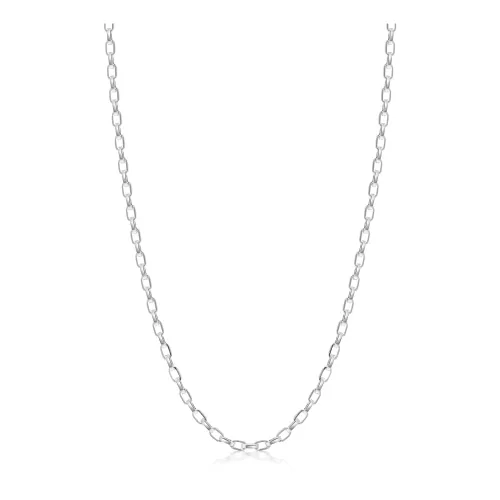 Nialaya , Sterling Silver Faceted Cable Chain ,Gray male, Sizes: ONE SIZE