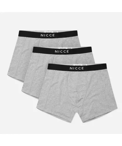 NICCE 3-Pack Stretch Waist Black/Grey Mens Alesi Boxer Shorts 0037 K001 0264 Cotton
