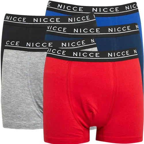 NICCE Boys Theodore Five Pack Boxers Black/Navy/Red/Royal/Grey Marl