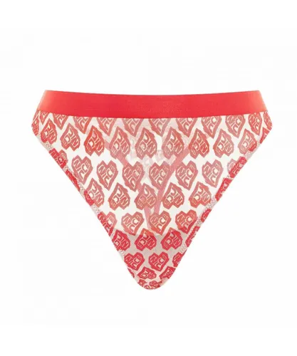 NICCE Contrasting White/Red Womens AOP Heart Thong Underwear 211 2 15 10 0469 Cotton