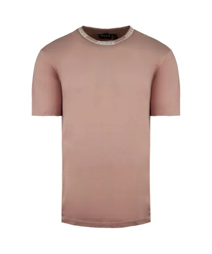 NICCE Crew Neck Short Sleeve Pink Mens Eto Plain T-Shirt 211 1 09 08 0339 Cotton