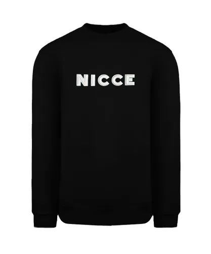NICCE Long Sleeve Crew Neck Logo Black Mens Truman Sweatshirt 201 1 03 01 0001 Cotton