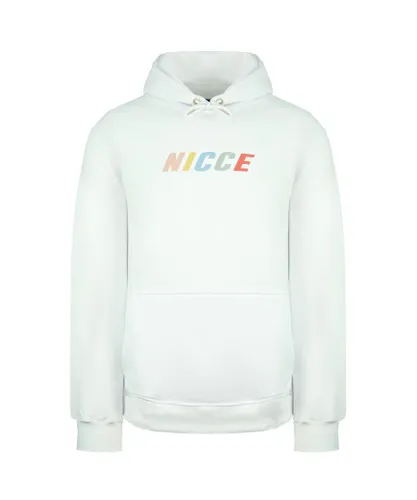 NICCE Long Sleeve Pullover White Mens Myriad Hoodie 211 1 02 05 0002 Cotton