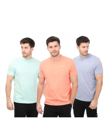 NICCE Mens Sanderson 3 Pack T-Shirts in Multi colour - Multicolour Cotton
