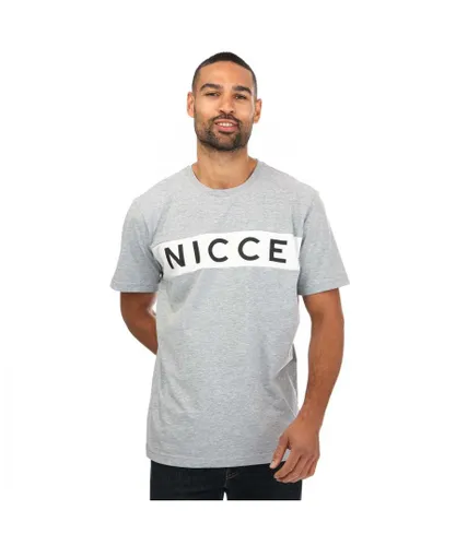 NICCE Mens Sofa Panel T-Shirt in Grey Marl Cotton