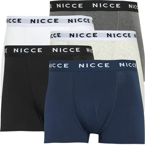 NICCE Mens Tarron Five Pack Boxers Black/White/Charcoal Marl/Navy/Ecru Marl