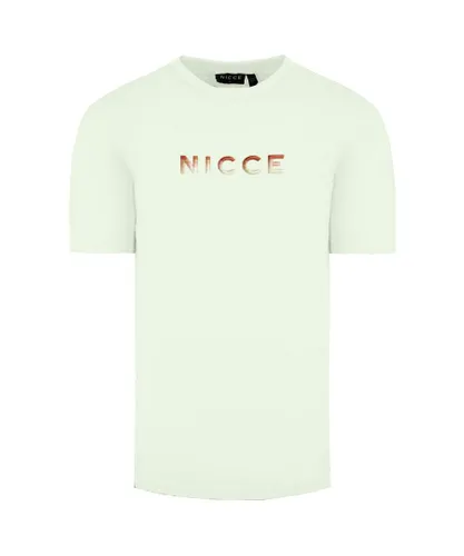 NICCE Round Neck Short Sleeve Mens Cream Vina T-Shirt 204 1 09 06 0011 Cotton