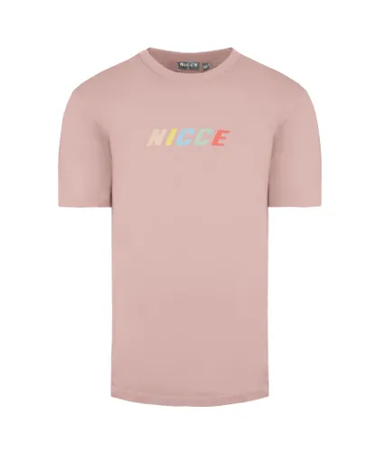 NICCE Round Neck Short Sleeve Pink Mens Myriad T-Shirt 211 1 09 09 0339 Cotton