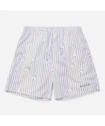 NICCE Strata Mens White/Lilac Swim Shorts - Multicolour