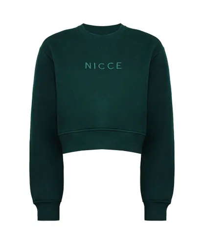 NICCE Womens Era Mens Dark Green Cropped Sweater Cotton